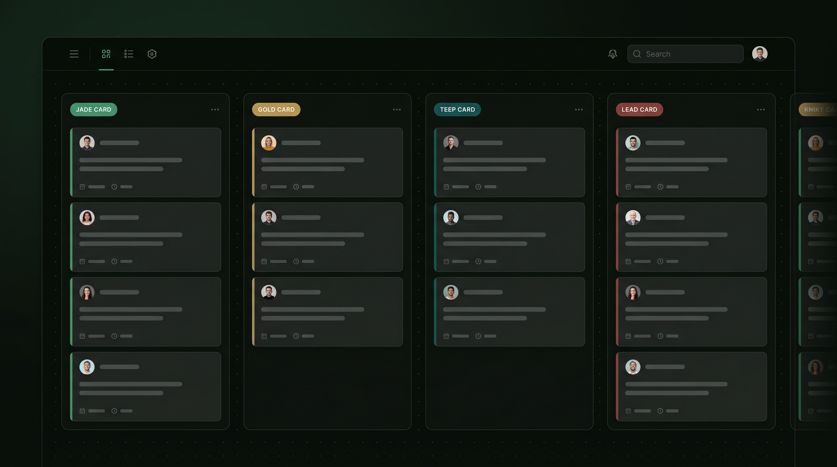 CRM Kanban board